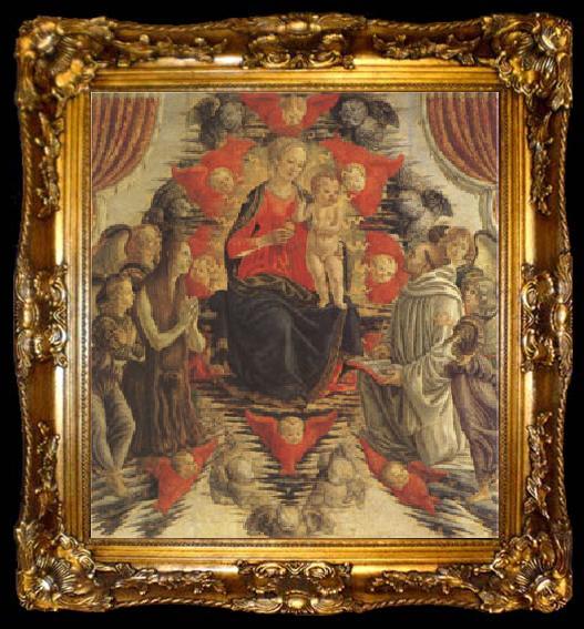 framed  Francesco Botticini The Virgin and Child in Glory with (mk05), ta009-2